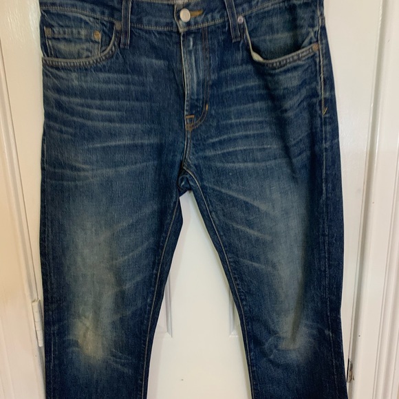 Men's Vince Rhodes Slim Straight Dark Blue Jeans - Picture 2 of 10